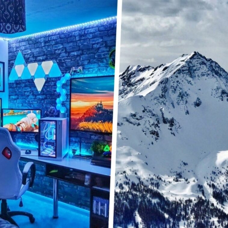 Streamer hace su cuarto gaming en la cima de una montaña