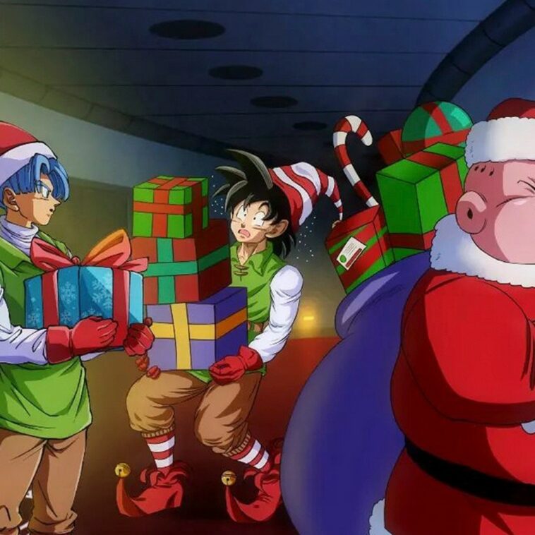 Un fan de Dragon Ball nos sorprende con un fan art dedicado a Goten, Trunks y Majin Buu en Navidad