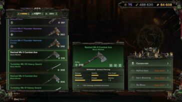 Warhammer 40k Darktide Elaboración de armas Mercado negro