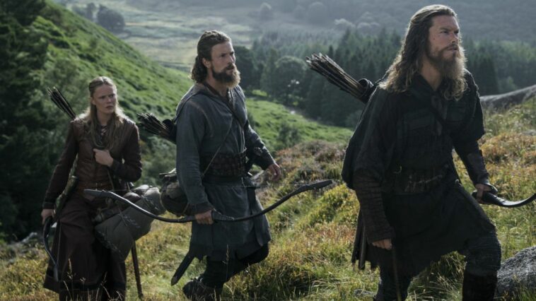 Leif, Harald, and Freydis walk up a hill in Vikings Valhalla season 2