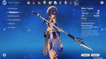 Candace Mejor Arma Artefacto Genshin Impact 2