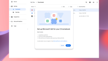 Cómo aparecerá la integración de Microsoft 365 en ChromeOS a finales de este año.