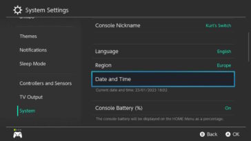 Cómo restablecer la configuración de tiempo del interruptor Pokémon Scarlet Violet de artículos de subasta