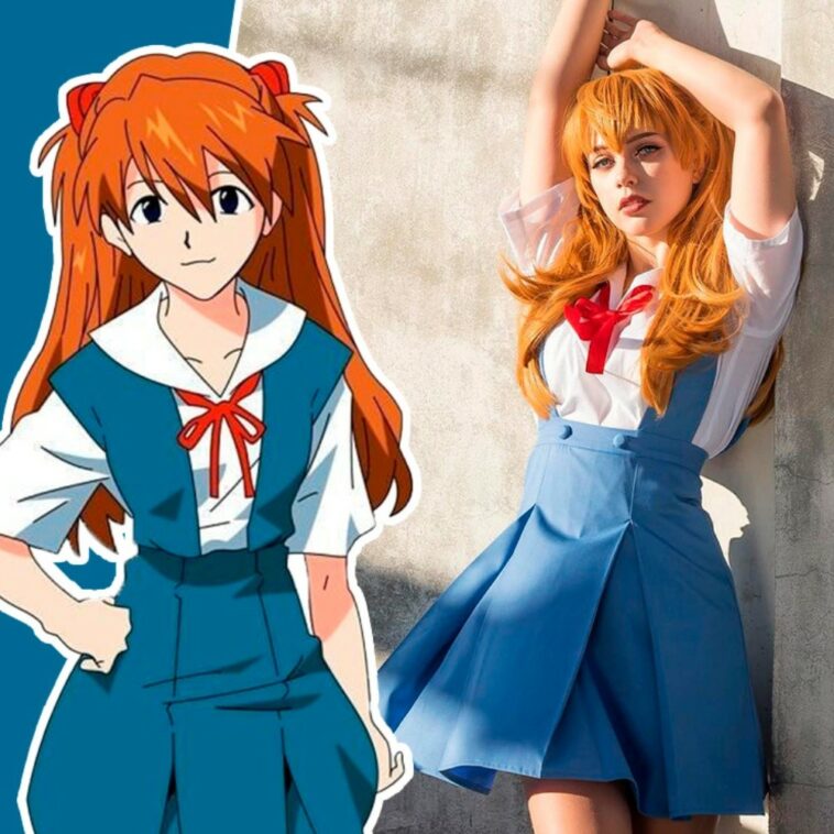 kirik y su cosplay de Asuka Langley de Evangelion en el que regresa a la escuela