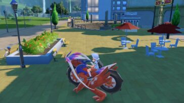 Entrenador Pokémon Escarlata en el monte Medali Pokecenter