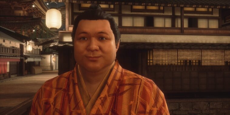 Como un dragón Ishin Hungry Sumo Wrestler Primer plano