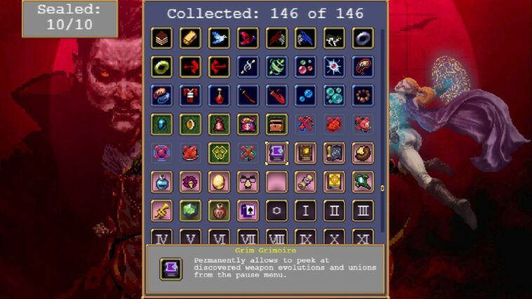 Cómo desbloquear todas las reliquias en Vampire Survivors Relic Collection