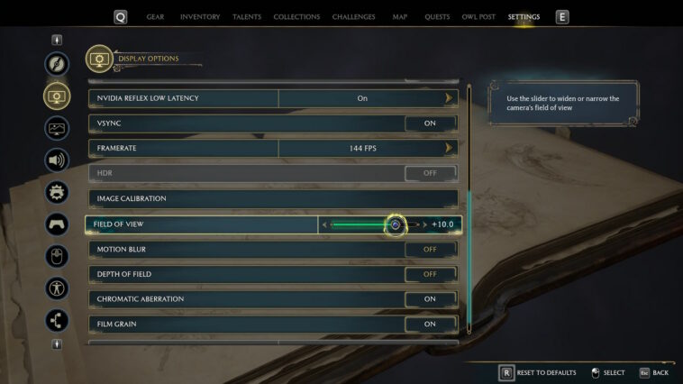 Hogwarts Legacy Cómo cambiar la configuración del ángulo de la cámara