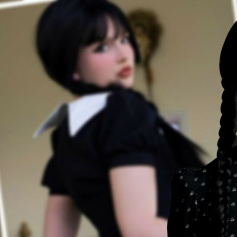 La bella Evie Lee nos conquista con revelador cosplay de Merlina Addams de Wednesday