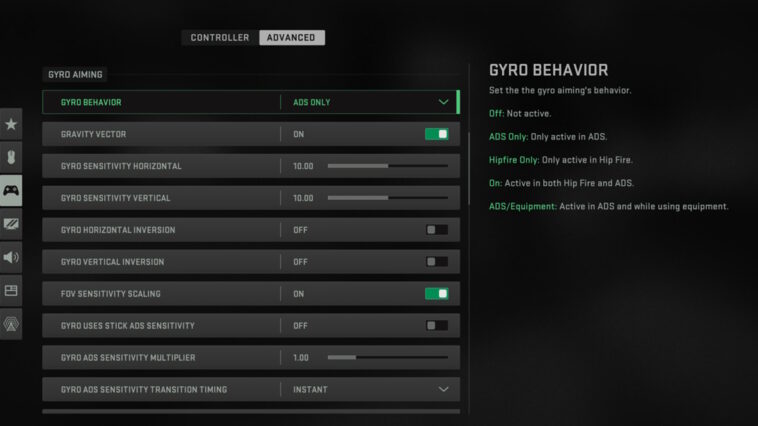 Configuración del giroscopio Mw2 Modern Warfare 2 Warzone 2