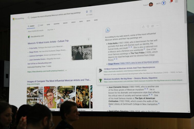 El “nuevo Bing” ofrecerá comentarios e ideas y búsquedas web de los usuarios.