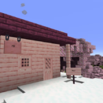 Casa de madera del bioma de flor de cerezo de Minecraft