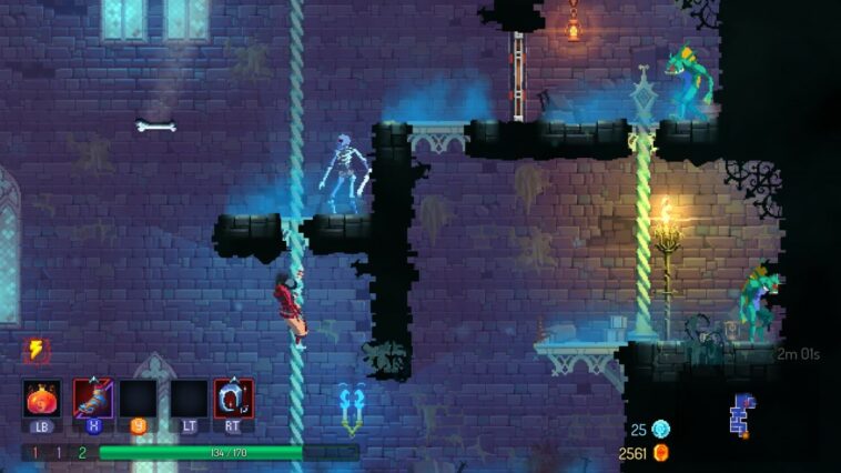 Dead Cells Return To Castlevania Cómo usar el lanzador de huesos cruzados