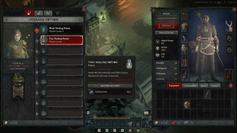 El Alquimista puede hacer varias cosas por tu personaje en Diablo 4.