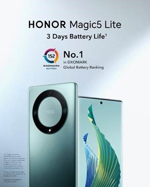 HONOR Magic5 Lite se lleva la corona como el teléfono inteligente número 1 del mundo en rendimiento de batería por DXOMARK - Coolsmartphone