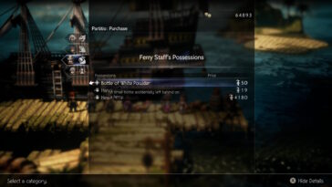 Traveler's Lost And Found Octopath Traveler 2 Botella de polvo blanco