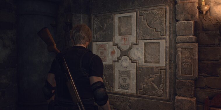 Resident Evil 4 Remake Guía de rompecabezas de tabletas de piedra litográfica