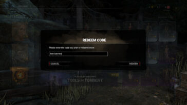 Pantalla de código de canje Dead By Daylight