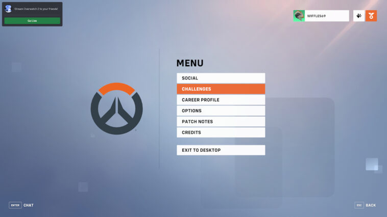 Menú de configuración de Overwatch 2