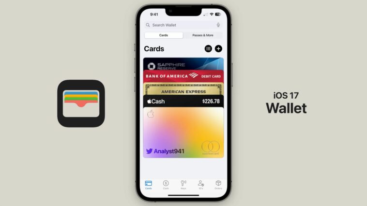 Presuntos rediseños de iOS 17 Wallet y Health App mostrados en maquetas