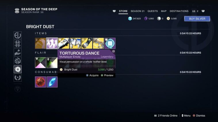 Destiny 2 Baile tortuoso Eververse Store