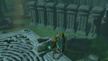 Totk Thyphlo Ruins Skytower Adjuntar cohetes Primer plano