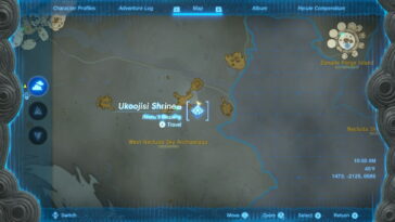 Lágrimas del Reino Zonaite Forge Island Ukoojisi Shrine Mapa