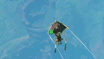 Medias Totk Glide acercándose a Bravery Island Primer plano