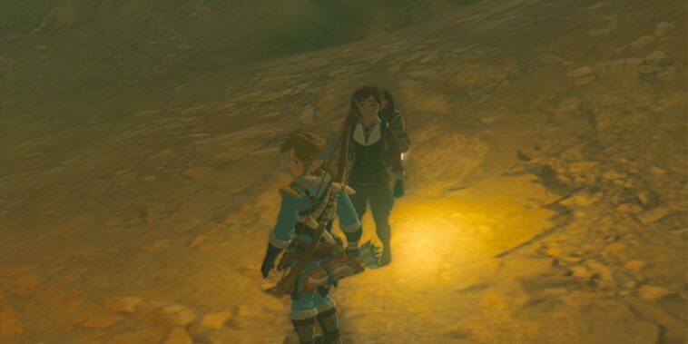 Totk Child Leviathan Meeting Loone In Gerudo Great Skeleton Cave