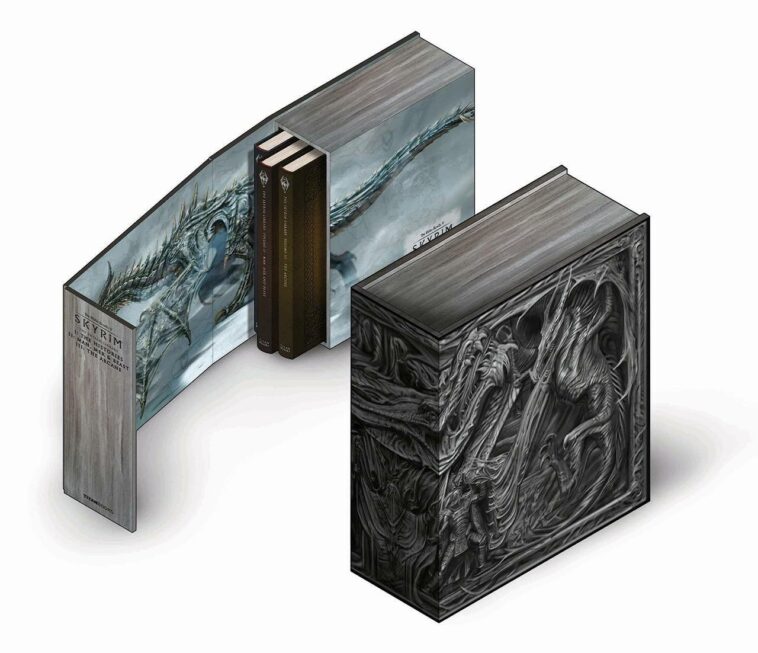 El conjunto de libros de la biblioteca Skyrim