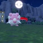 Primer plano de la batalla de Pokemon Scarlet y Violet Blissey