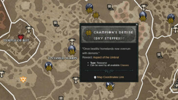 Ubicación de la muerte del campeón Diablo 4