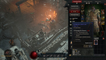 Diablo 4 con la pantalla de Inventory abierta