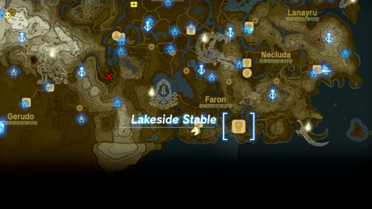 Mapa del establo de Tears Of The Kingdom Lakeside