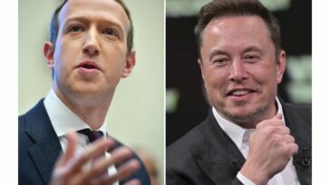 El fundador de Facebook, Mark Zuckerberg (izquierda), y el propietario de Twitter, Elon Musk, se desafiaron recientemente a una pelea en jaula.