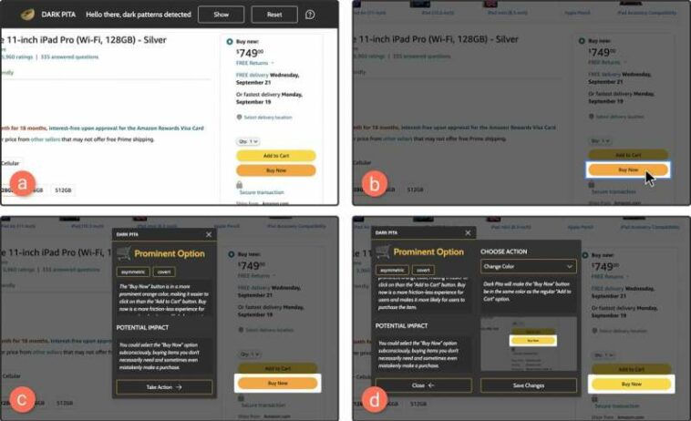 Complementos de navegador de IA para ayudar a los consumidores a mejorar la alfabetización en privacidad digital y combatir el diseño manipulador