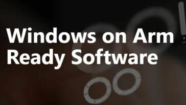 El “software Windows on Arm Ready” lee texto sobre un fondo borroso.