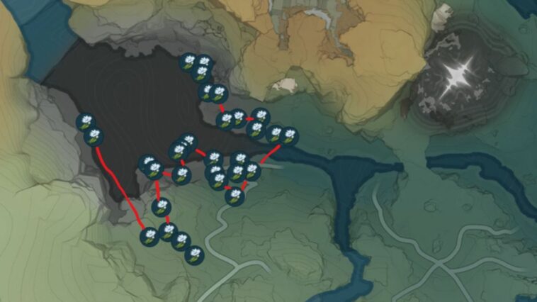 Ruta agrícola invernal de campanas y ubicaciones en Wuthering Waves Tolling Stream