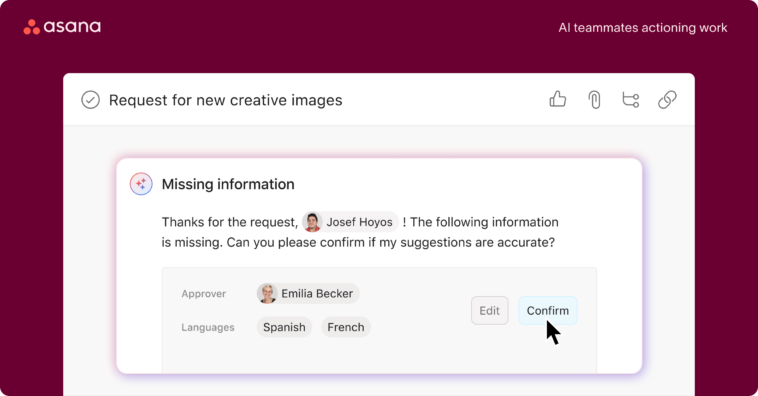 Asana incorporará 'compañeros de equipo' genAI a su aplicación de gestión del trabajo