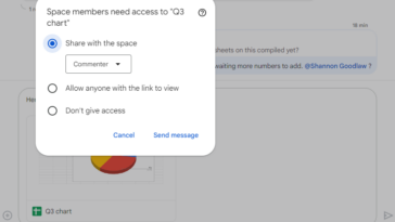 espacios de google - permisos para compartir archivos