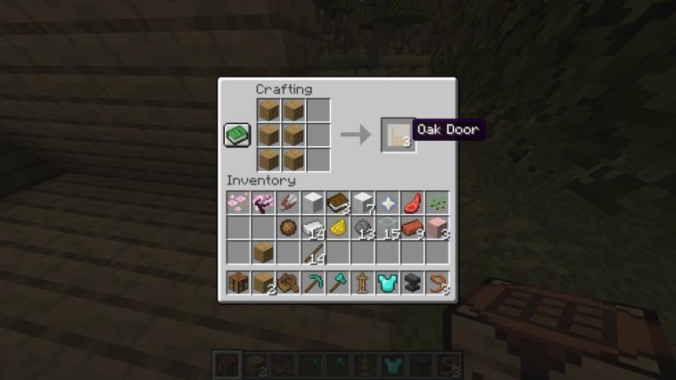 La receta para hacer una puerta en Minecraft