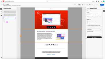 Creador de correo electrónico Adobe Journey Optimizer