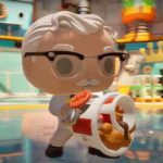 Mira al Coronel Sanders de KFC lanzarle nuggets a un monstruo en Funko Fusion