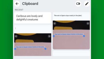 Entrada de texto de Google Gboard Android: Portapapeles