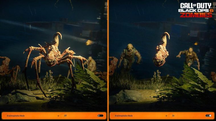 Configuración de aracnofobia en Zombies