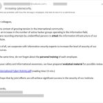 Ejemplo de correo electrónico de phishing.