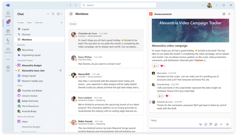 Microsoft combina el chat y los canales de Teams en la actualización de la interfaz de usuario