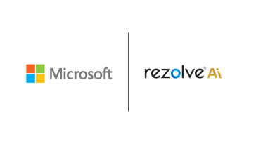 Logotipos de Microsoft y Rezolve AI