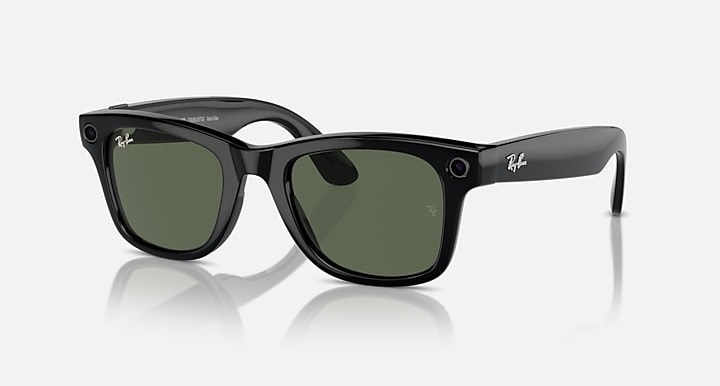 Meta Ray-Ban Wayfarer (negro brillante, verde)