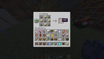 La receta de elaboración de TNT en Minecraft